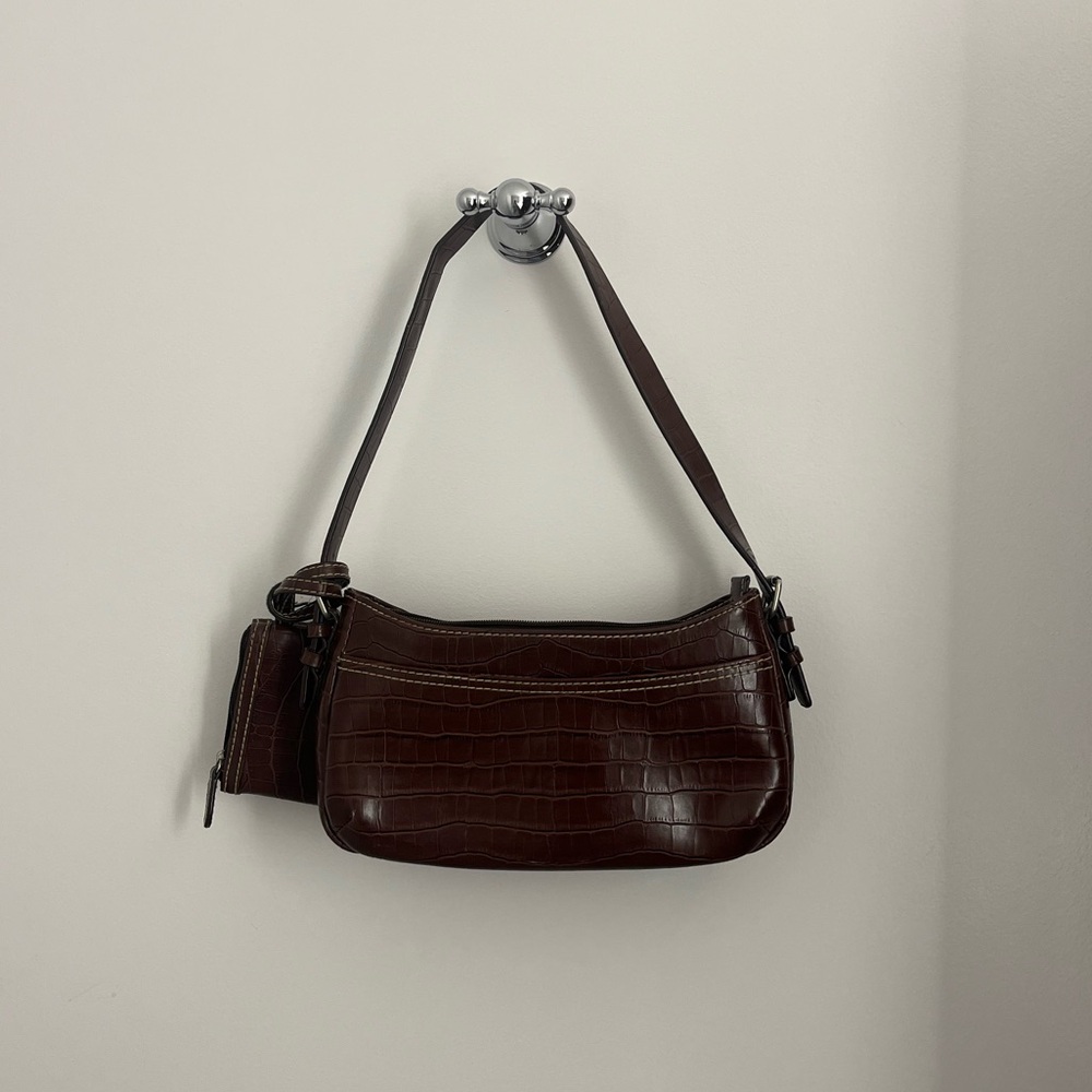 NWOT Vintage Y2K Villager by Liz Claiborne Brown Faux Leather Bag/Purse